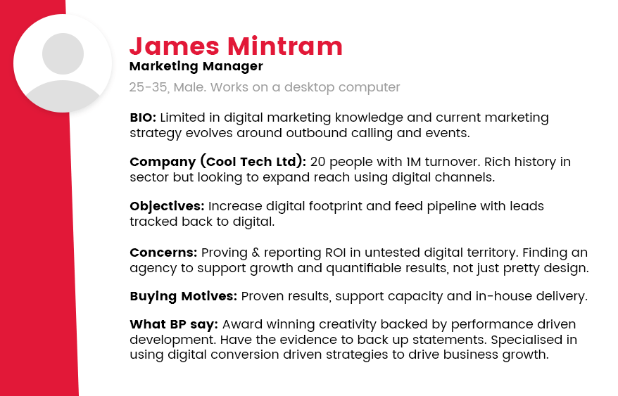 An audience persona for our website.