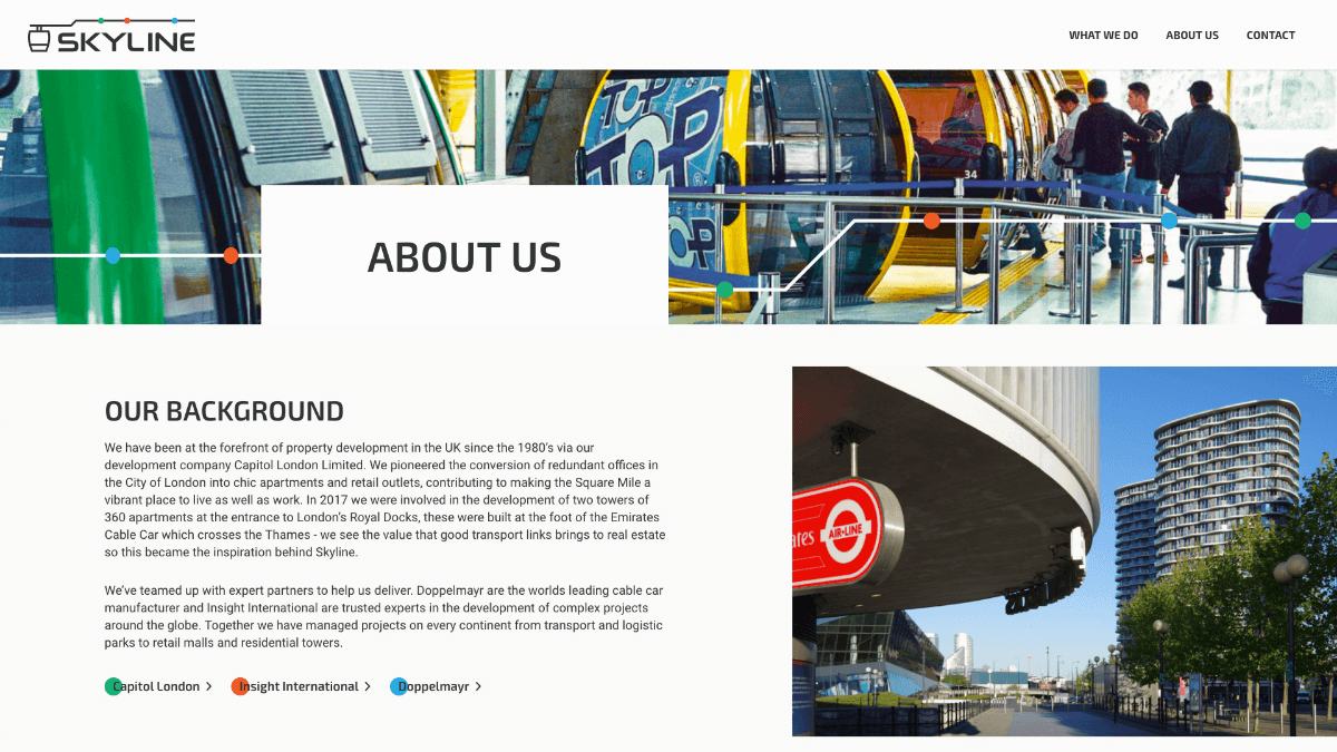Skyline's About Us page