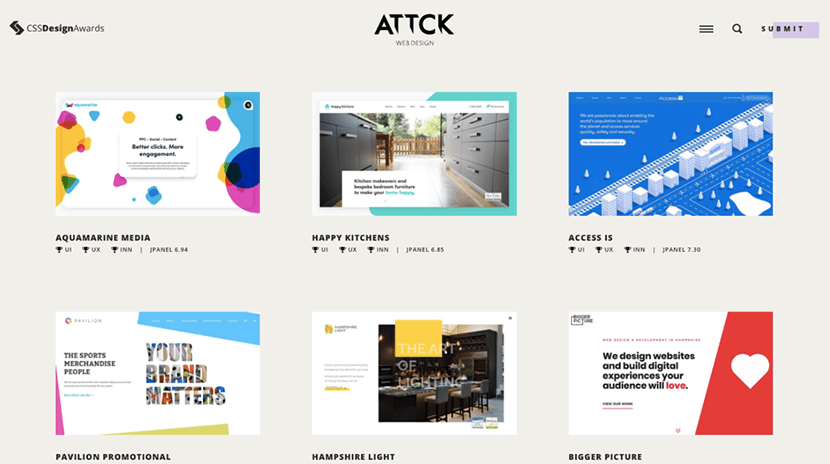 Bigger Picture's CSS Design Awards page