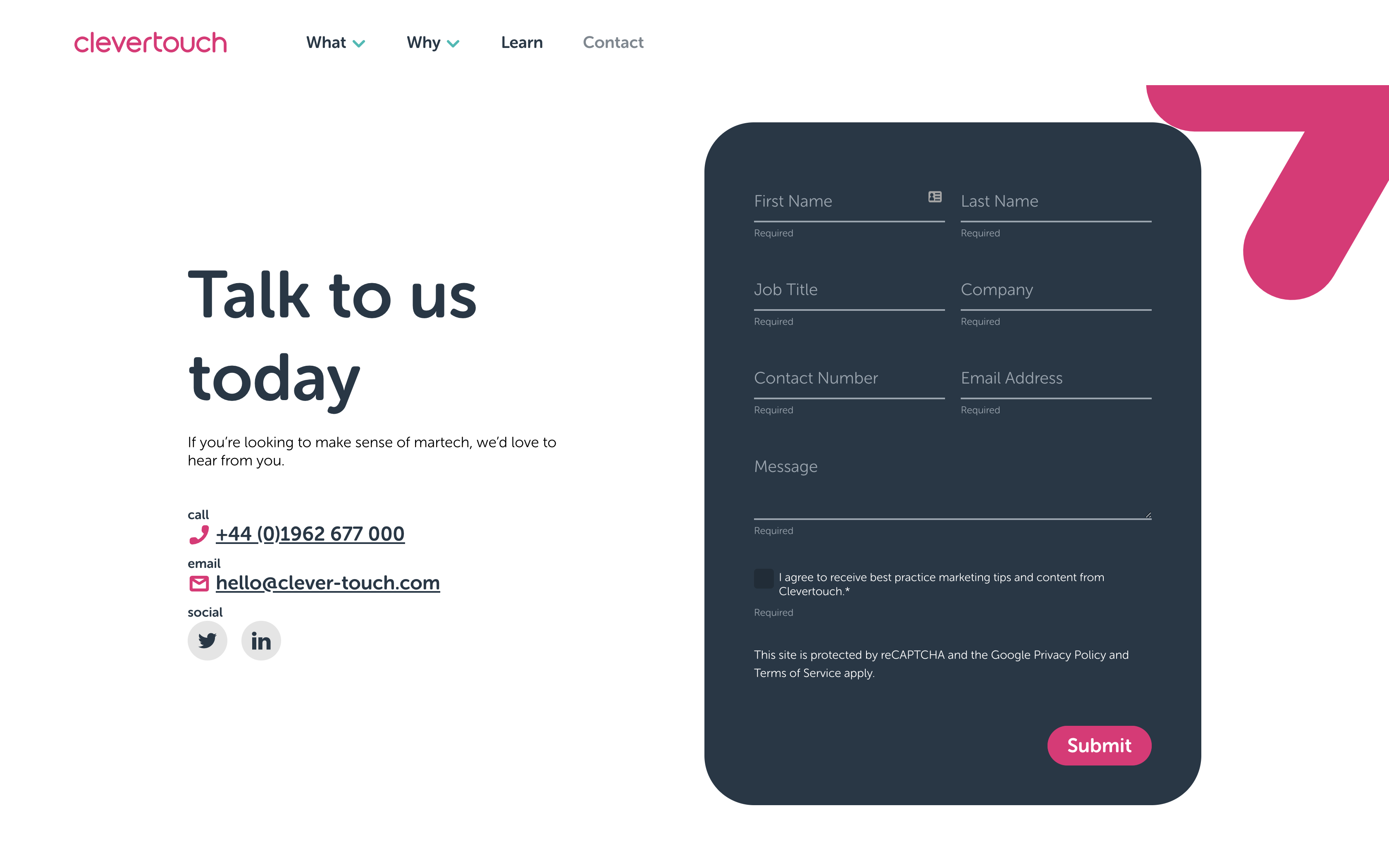 clevertouch contact page